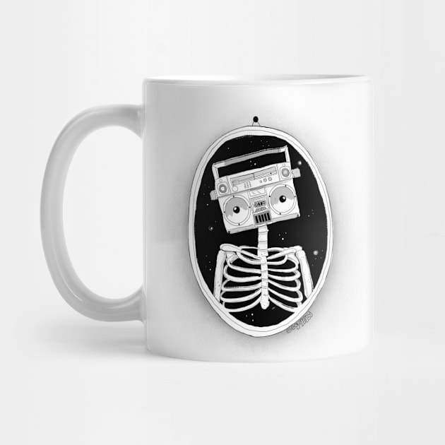 Radio + silly skeleton by Gummy Illustrations